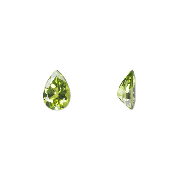 Peridot 1pkg1, hand-cut faceted pear gem natural A grade, 10x7mm image number 0