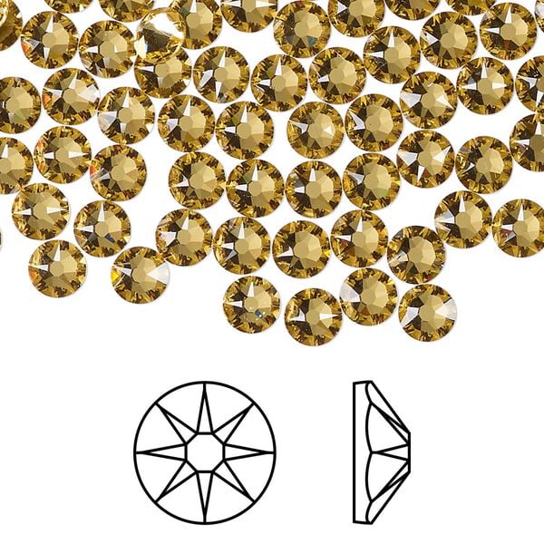 Flat back 144pk dark jonquil foil back, Crystal Passions® Regenerated 4.6-4.8mm rose round SS20 2088 image number 0