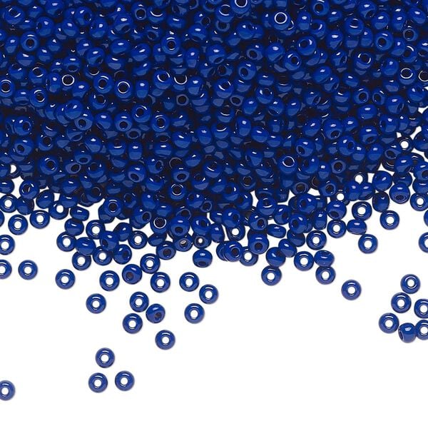 Seed bead, Preciosa Ornela Czech glass, pkg/50g, #11 rocaille, opaque cobalt blue, (33070). image number 0