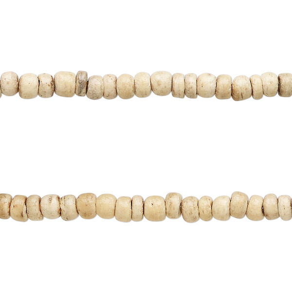 Bead, coconut shell (waxed), 3x2mm-4x3mm hand-cut rondelle. Sold per pkg of (2) 16-inch strands. image number 0