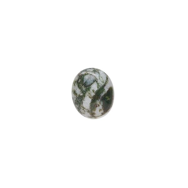 Tree agate 1pkg6, calibrated oval cab natural 12x10mm image number 0