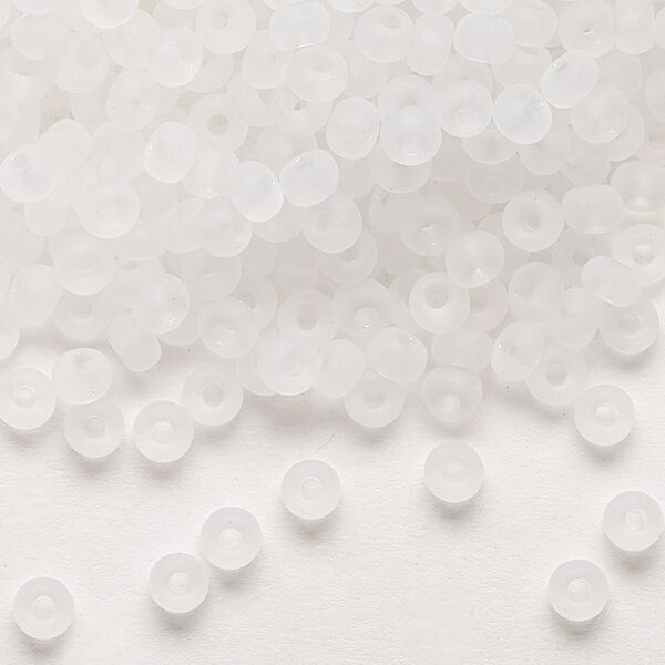 Seed bead, Preciosa Ornela Czech glass, pkg/500g, #6 rocaille, translucent matte clear, (00050). image number 0