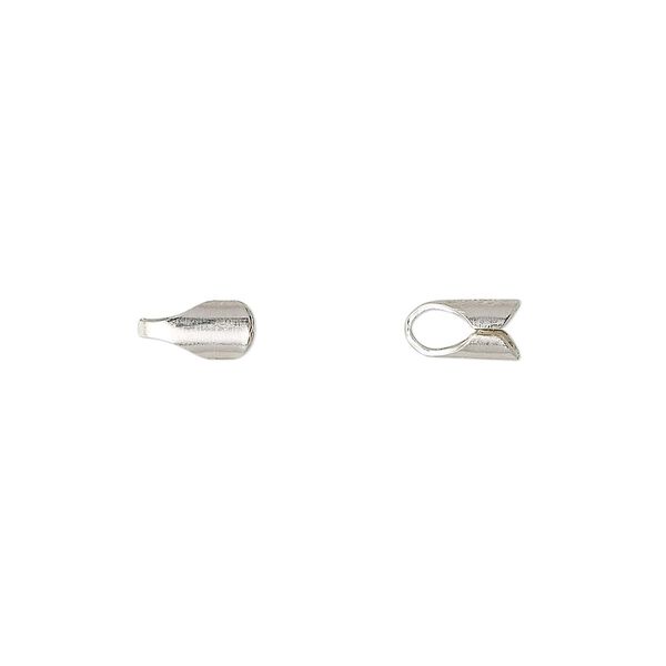 Cord end, glue-in, sterling silver, 7.5x4mm round, 3mm inside diameter. Sold per pkg of 10. image number 0