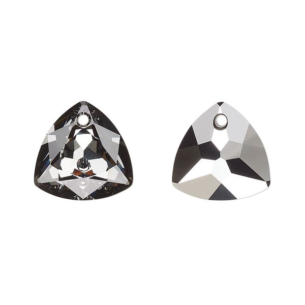 Drop 24pk crystal silver night, Swarovski® 14.5mm pendant trilliant cut 6434 image number 0