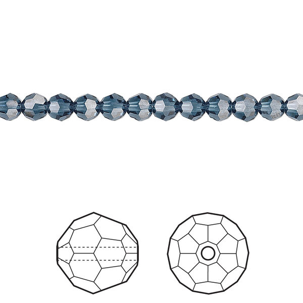 Bead 12pk Montana, Crystal Passions® 4mm round 5000 image number 0