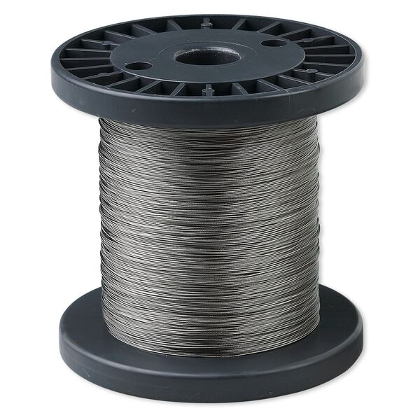 Beading wire, Tigertail™, nylon-coated stainless steel, clear, 7 strand, 0.012-inch diameter. Sold per 1,000-foot spool. image number 0
