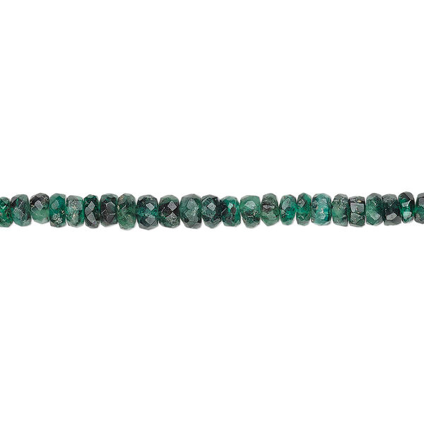 Emerald 1pkg1, hand-cut faceted rondelle bead 6 inch 2x1mm-3x2mm image number 0