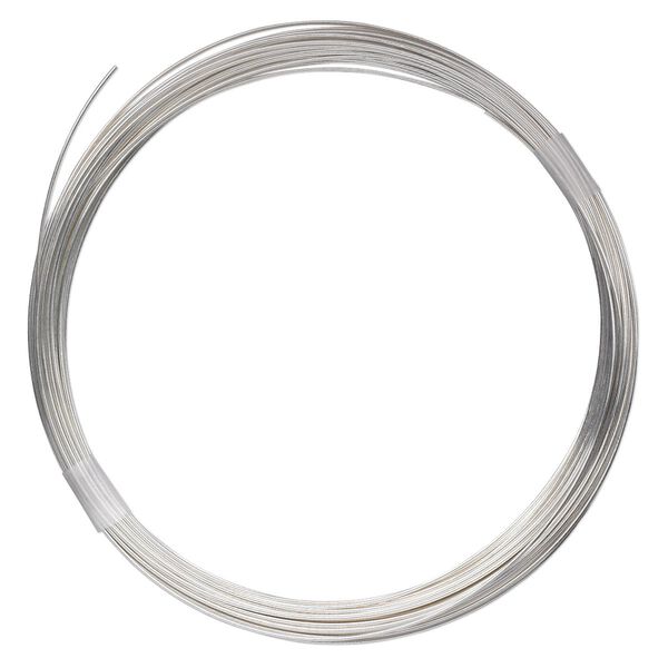 Wire, sterling silver-filled, half-hard, round, 18 gauge. Sold per pkg of 10 feet. image number 0