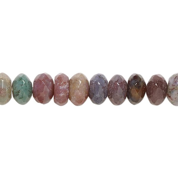 Fancy jasper 1pkg1, faceted rondelle bead natural 15.5-16 inch 8x5mm image number 0
