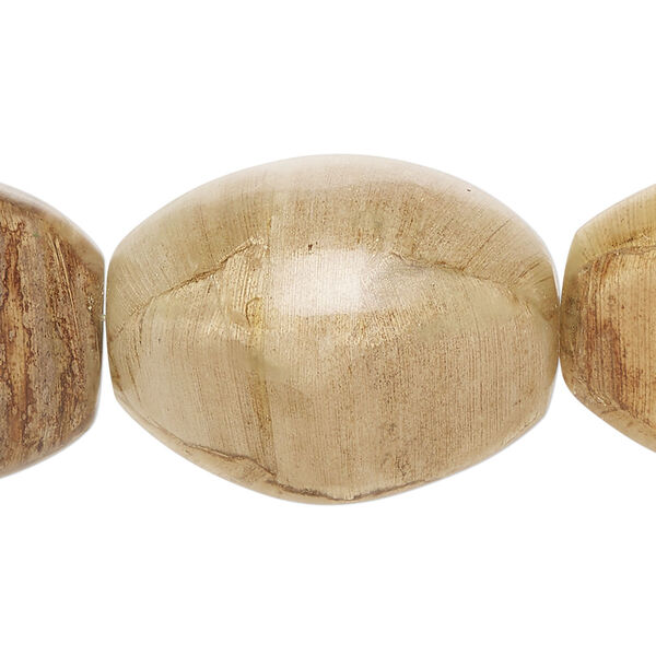 Bead, laminated banana bark (coated), extra-large nugget. Sold per pkg of 5. image number 0