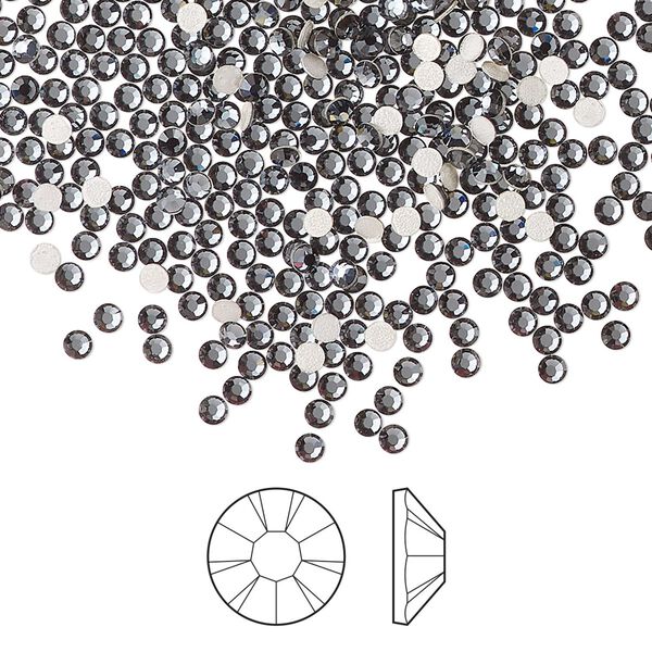 Flat back 1440pk light graphite foil back, Preciosa MAXIMA Czech crystal hotfix rhinestone 1.9-2.1mm chaton rose round SS6 image number 0