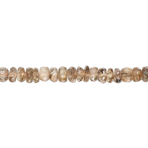 Andalusite 1pkg1, hand-cut faceted rondelle bead natural medium to dark 13 inch 4x2mm-5x4mm image number 0