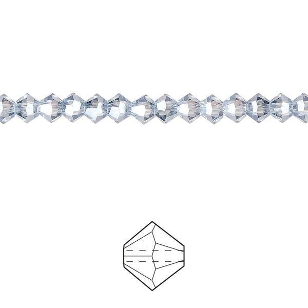 Bead 144pk translucent crystal silver night, Celestial Crystal® 4mm bicone image number 0