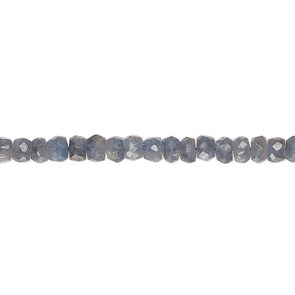 Blue-grey sapphire 1pkg1, hand-cut faceted rondelle bead 14 inch 3x2mm-5x4mm image number 0