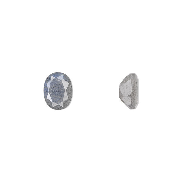 Labradorite 1pkg1, hand-cut faceted oval gem natural A- grade, 8x6mm image number 0