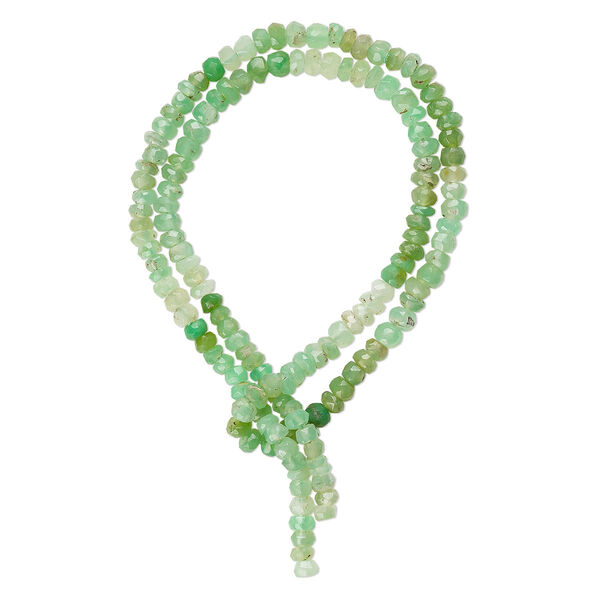 Chrysoprase 1pkg1, hand-cut faceted rondelle bead natural 14 inch 3x2mm-4x3mm image number 0
