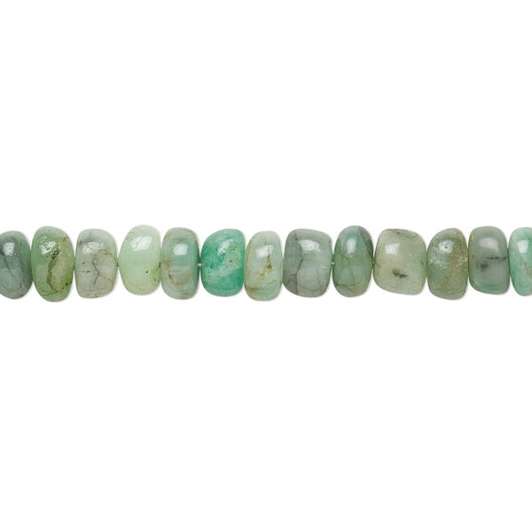 Emerald 1pkg1, hand-cut rondelle bead 13 inch 5x2mm-6x4mm image number 0
