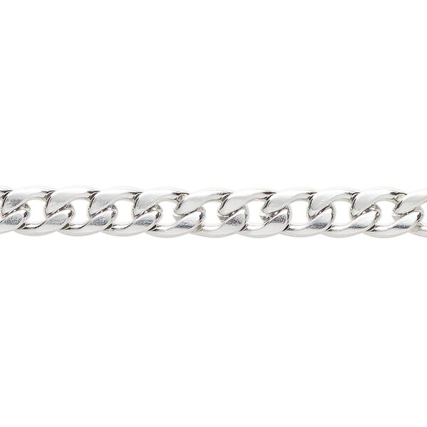 Chain, stainless steel, 5.2mm flat curb. Sold per 5-foot section. image number 0