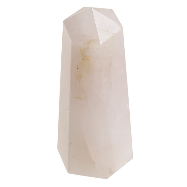 Rose quartz 1pkg1, hand-cut undrilled 6-sided point tower gift natural C grade, 2.5x0.75 to 3x1 inch image number 0