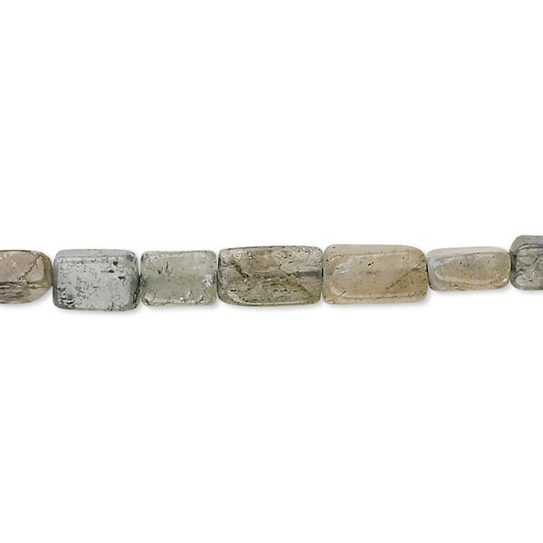 Labradorite 1pkg1, hand-cut rectangle bead natural 15.5-16 inch 7x5mm image number 0
