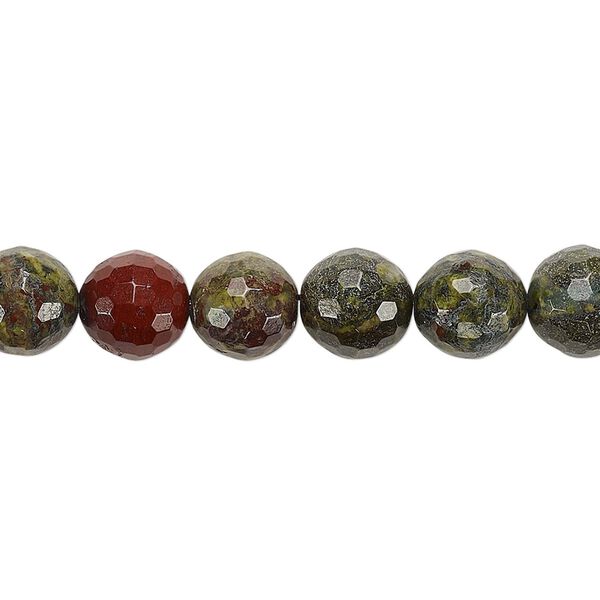 Dragon blood jasper 1pkg1, faceted round bead natural 8 inch 8mm image number 0