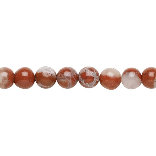 Red flake jasper 1pkg1, round bead natural 15.5-16 inch 6mm image number 0