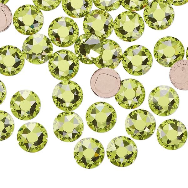 Flat back 144pk citrus green foil back, Swarovski® hotfix 7.07-7.27mm round SS34 2078 image number 0