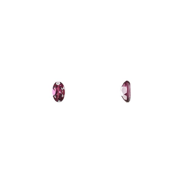 Rhodolite garnet 1pkg4, hand-cut faceted oval gem natural 5x3mm image number 0