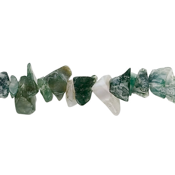 Moss agate 1pkg1, chip bead natural B grade, 32 inch medium image number 0