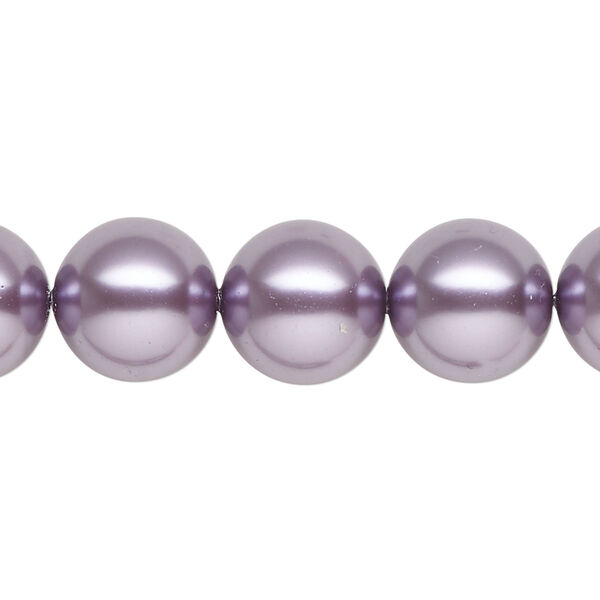 Pearl 10pk light amethyst pearl, Crystal Passions® 12mm round 5810 image number 0