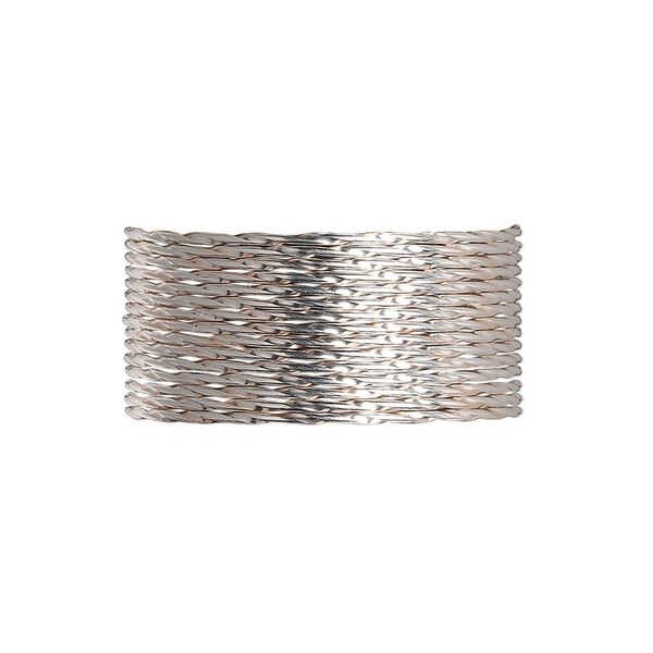 Wire, sterling silver, dead-soft, twisted round, 19 gauge. Sold per pkg of 5 feet. image number 0