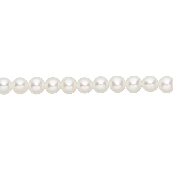 Pearl, cultured freshwater (bleached), white, 4-5.5mm semi-round, B grade, Mohs hardness 2-1/2 to 4. Sold per 15-1/2" to 16" strand. image number 0