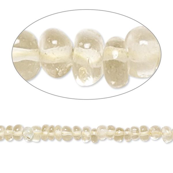 Lemon quartz 1pkg1, hand-cut rondelle bead 14 inch 3x2mm-4x3mm image number 0