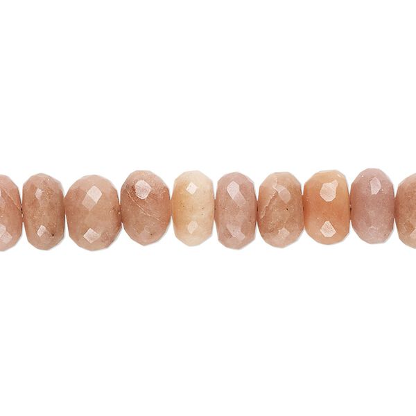 Peach aventurine 1pkg1, hand-cut faceted rondelle bead natural 14 inch 7x5mm-9x6mm image number 0