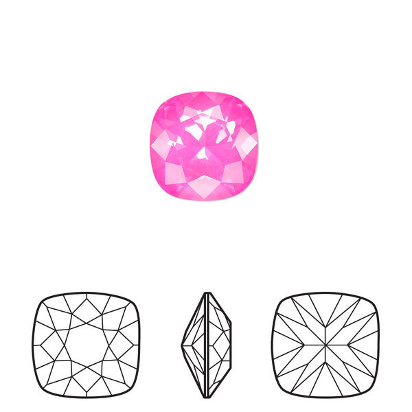 Fancy stone 144pk crystal electric pink ignite LacquerPRO, Swarovski® 10mm cushion 4470 image number 0