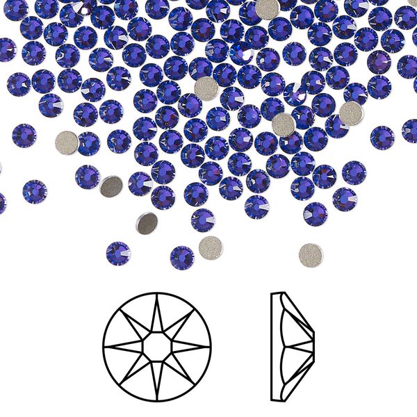 Flat back 1440pk crystal heliotrope foil back, Swarovski® 2.5-2.7mm rose round SS9 2058 image number 0