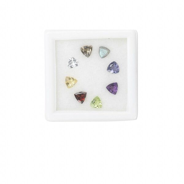 Gemstones 1pkg8, hand-cut faceted triangle gem assortment 5mm image number 0