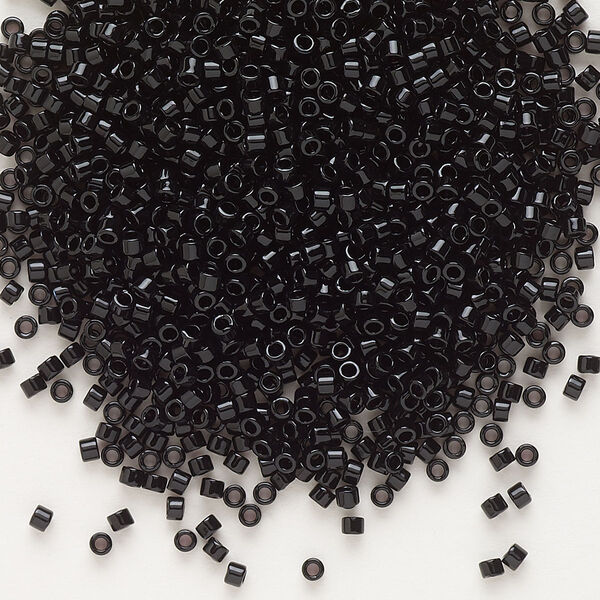 Seed bead, Delica®, glass, pkg/50g, #11 round, opaque black (DB-0010). image number 0