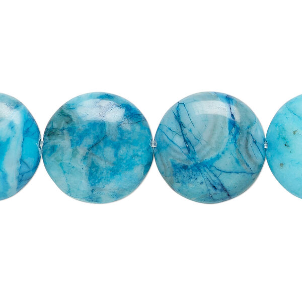 Crazy lace agate 1pkg1, flat round bead 15.5-16 inch 16mm image number 0