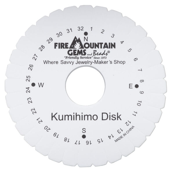 Kumihimo braiding disk 1pkg1 EVA foam 6-inch round, white / black image number 0