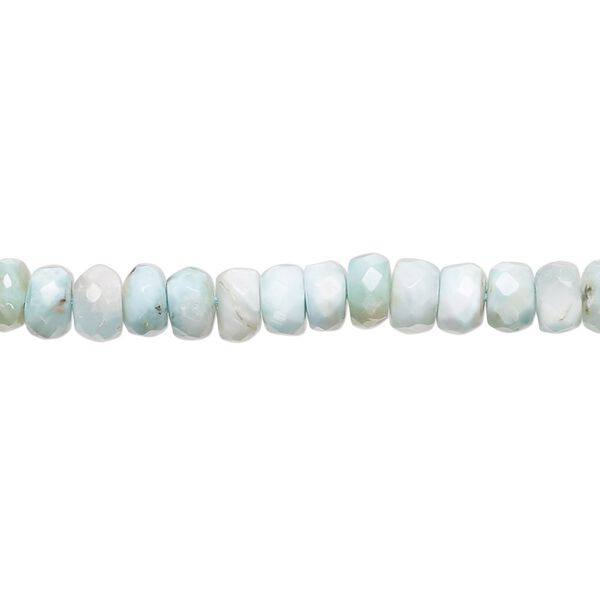 Larimar 1pkg1, hand-cut faceted rondelle bead natural 13 inch 5x2mm-6x4mm image number 0
