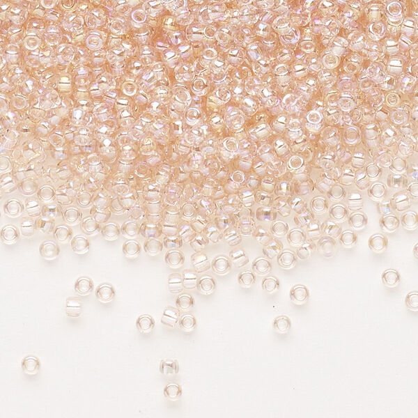 Seed bead, Dyna-Mites™, glass, pkg/1/2kg, #11 round, translucent rainbow cream soda, (9R 11/0 RR). image number 0