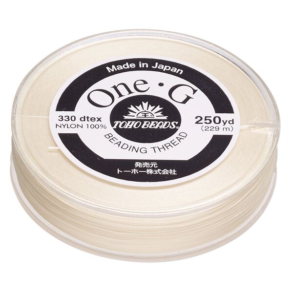 Thread, One-G™, nylon, pkg/250 yards, cream, size 0. image number 0