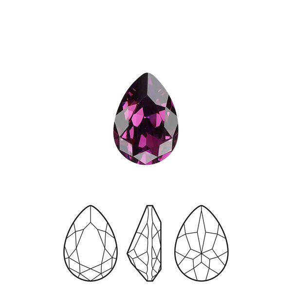 Fancy stone 144pk amethyst foil back, Preciosa MAXIMA Czech crystal rhinestone 14x10mm pear image number 0