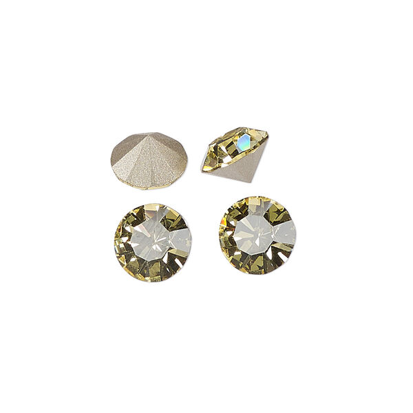 Chaton 48pk jonquil foil back, Preciosa MAXIMA Czech crystal rhinestone 8.16-8.41mm 15-cut faceted round SS39 image number 0