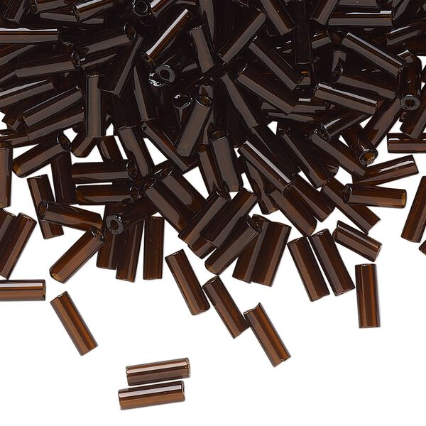 Bead, Preciosa Ornela Czech glass, bugle bead, pkg/50g, 1/4 inch, transparent root beer, (10140). image number 0