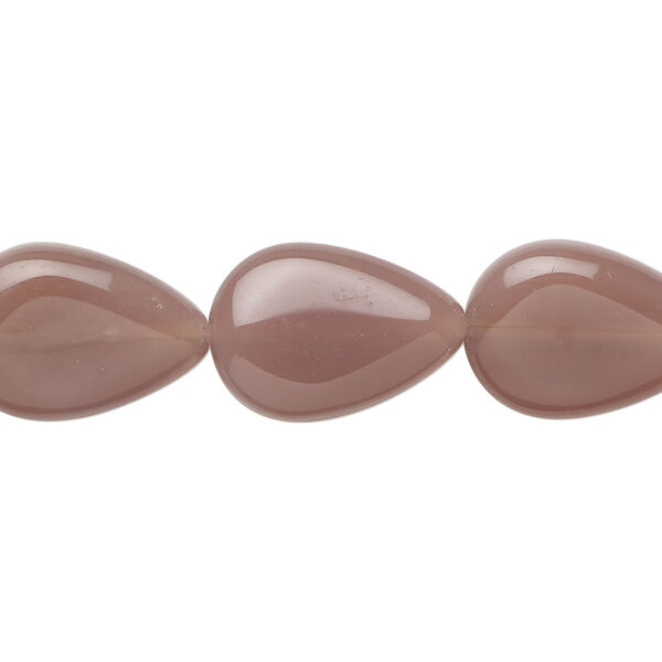 Bead, glass, translucent mauve, 17x12mm flat teardrop. Sold per 15-1/2" to 16" strand, approximately 25 beads. image number 0