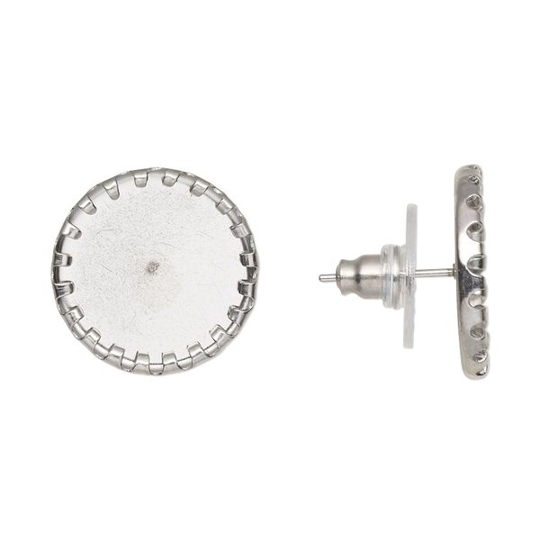 Earstud 1pkg10, 17mm round / 14mm round cab pressure set setting / comfort clutch, stainless steel / plastic clear 5 pair image number 0