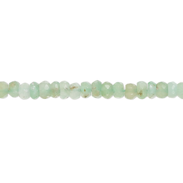 Chrysoprase 1pkg1, hand-cut faceted rondelle bead natural 13 inch 3x2mm-5x3mm image number 0