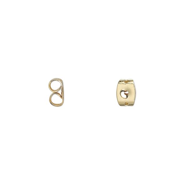 Earnut 1pkg100 gold-plated, 6x5mm, stainless steel 50 pair image number 0
